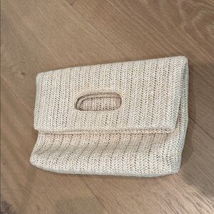 Source Unknown Beige Textured Clutch